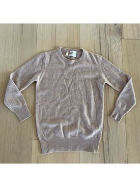 Neil Norman Beige 2 Ply Cashmere Sweater Size Small
